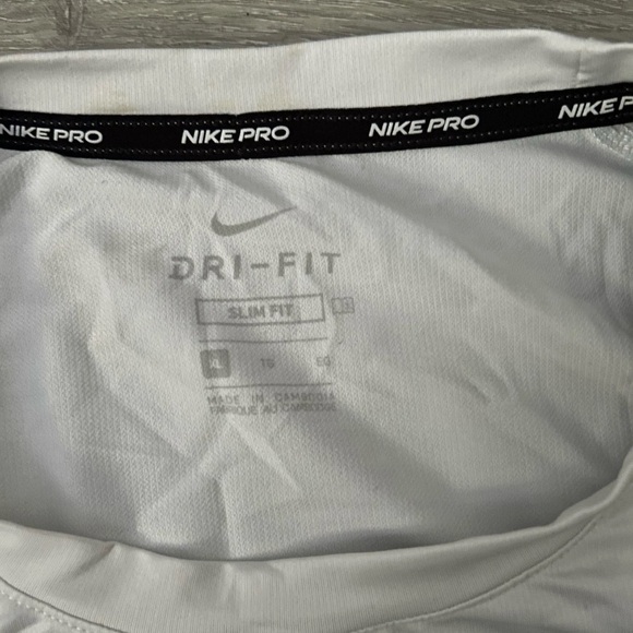 Men’s Nike Dri Fit Slim Fit White Long Sleeve Shirt Size XL - Picture 4 of 4